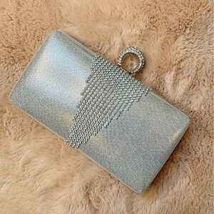 Silver Rhinestone Clutch